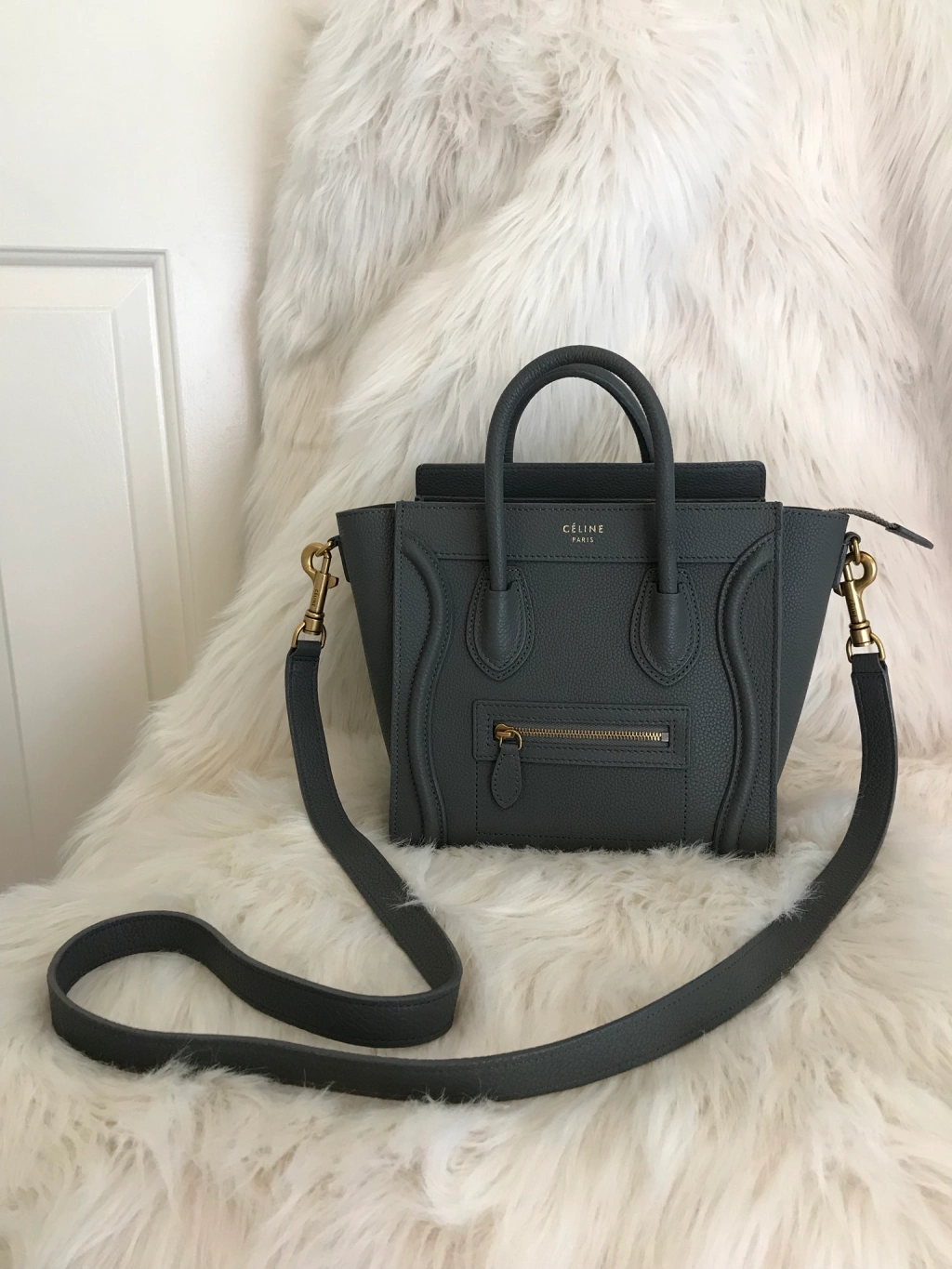 [REVIEW] Celine Nano Luggage in Kohl, Drummed Leather, Gold Hardware ...